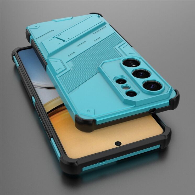 Защитный чехол с подставкой Deexe Bibercas для Samsung Galaxy S26 Ultra - Baby Blue: фото 3 из 6