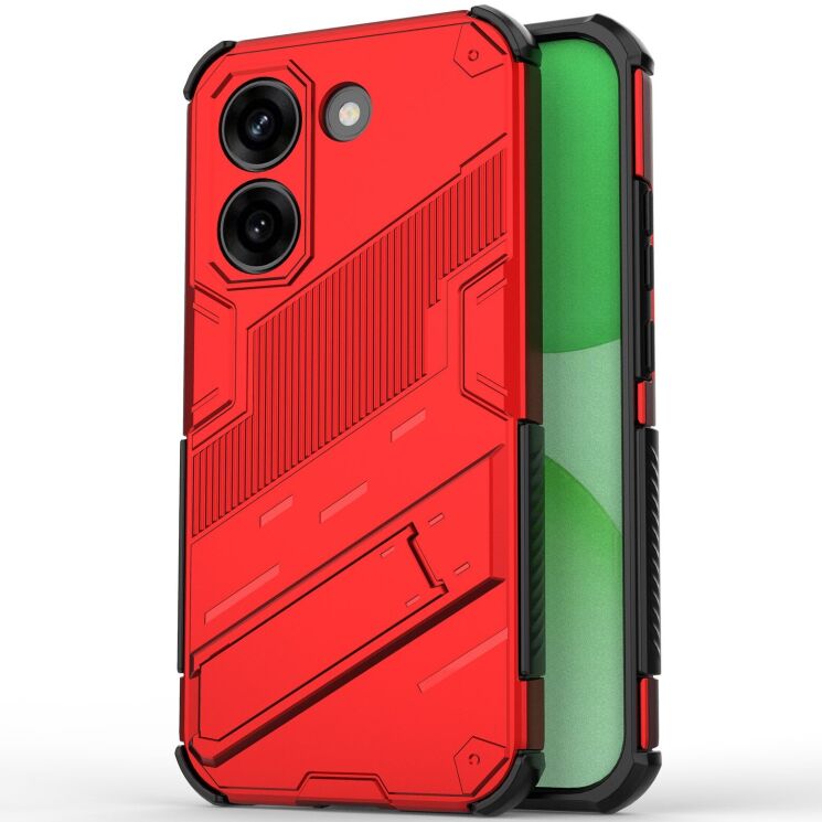 Защитный чехол с подставкой Deexe Bibercas для Xiaomi Poco X8 Pro - Red: фото 1 из 5