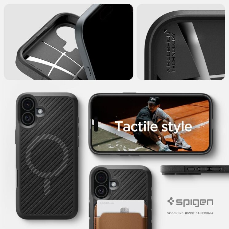 Защитный чехол Spigen (SGP) Core Armor (MagFit) для Apple iPhone 16 - Matte Black: фото 13 из 13