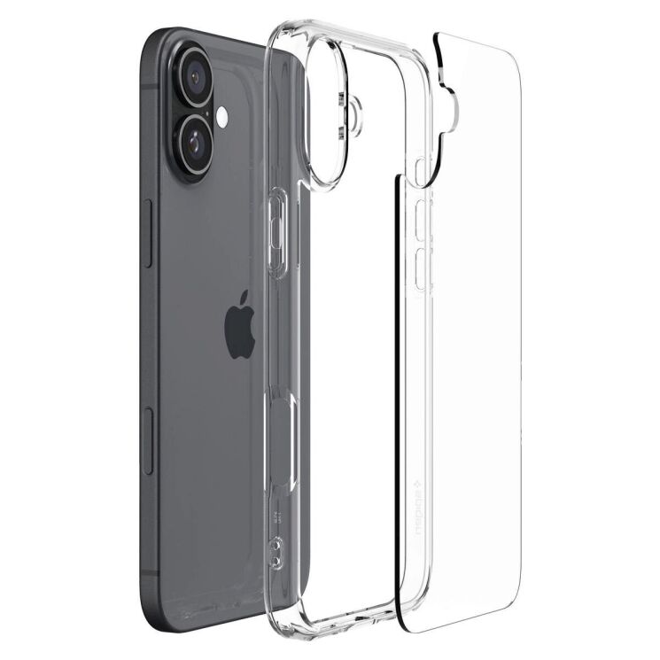 Защитный чехол Spigen (SGP) Crystal Hybrid для Apple iPhone 16 (ACS08224) - Crystal Clear: фото 6 из 12