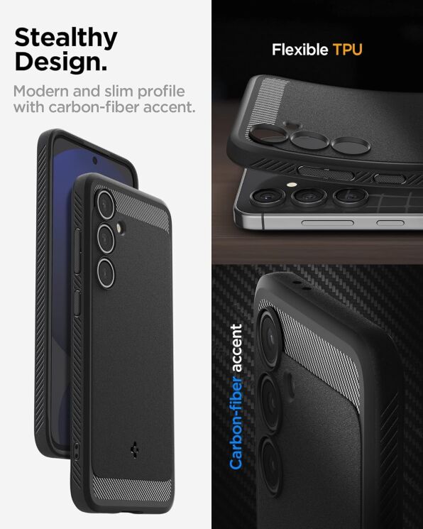 Защитный чехол Spigen (SGP) Rugged Armor для Samsung Galaxy S24 FE (S721) - Black: фото 14 из 16