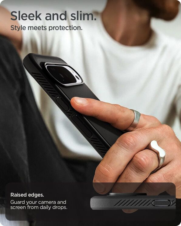 Захисний чохол Spigen (SGP) Rugged Armor (MagFit) для Google Pixel 10 Pro XL (ACS09721) - Matte Black: фото 14 з 17