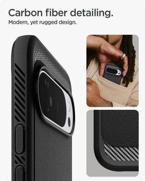 Захисний чохол Spigen (SGP) Rugged Armor (MagFit) для Google Pixel 10 Pro XL (ACS09721) - Matte Black: фото 13 з 17