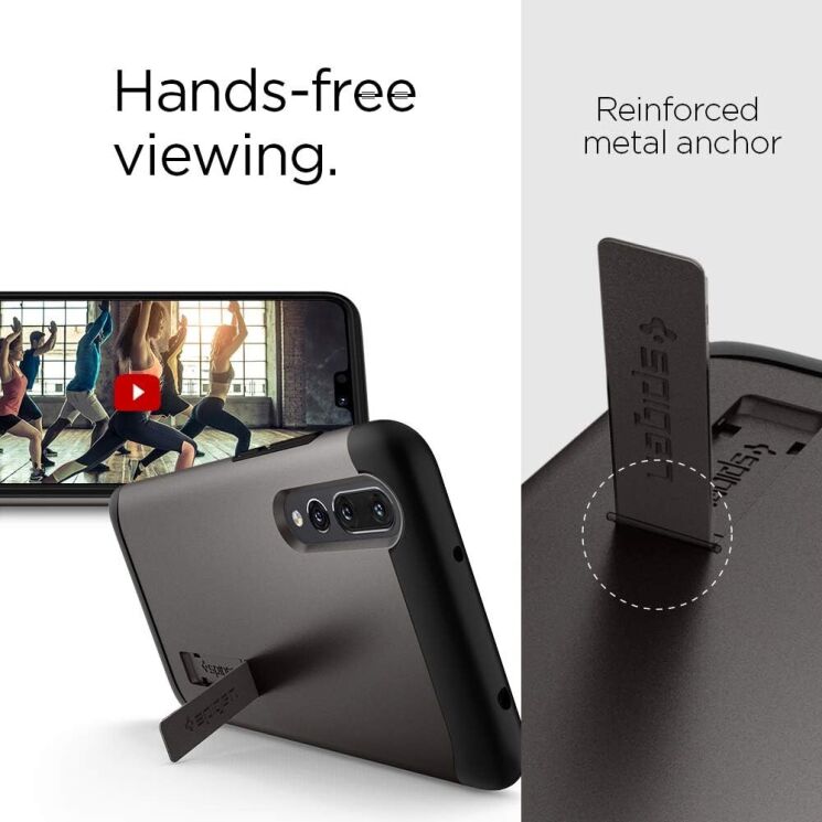 Захисний чохол Spigen Slim Armor для Huawei P20 Pro (L23CS24016) - Gunmetal: фото 8 з 9