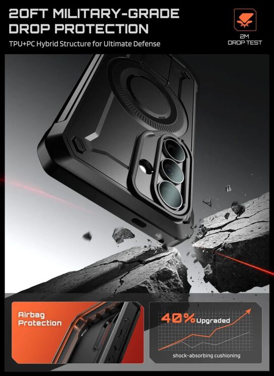 Защитный чехол Supcase Unicorn Beetle Pro MagSafe для Samsung Galaxy S26 (S942) 843439160842 - Black: фото 8 из 11