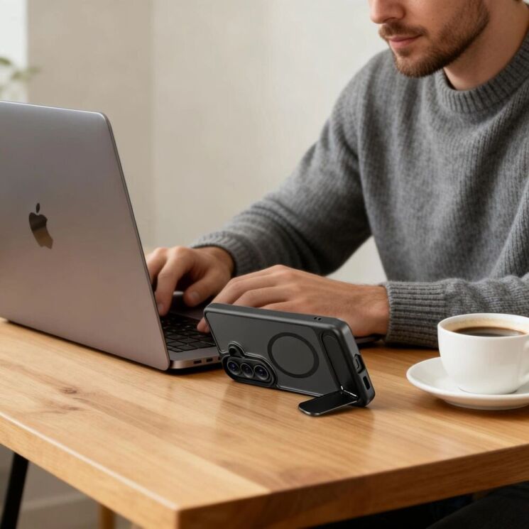 Защитный чехол Tech-Protect MagRack MagSafe для Samsung Galaxy S26 (S942) - Matte Black (407247B) Защитный чехол Tech-Protect MagRack MagSafe для Samsung Galaxy S26 (S942) - Matte Black: фото 8 из 9