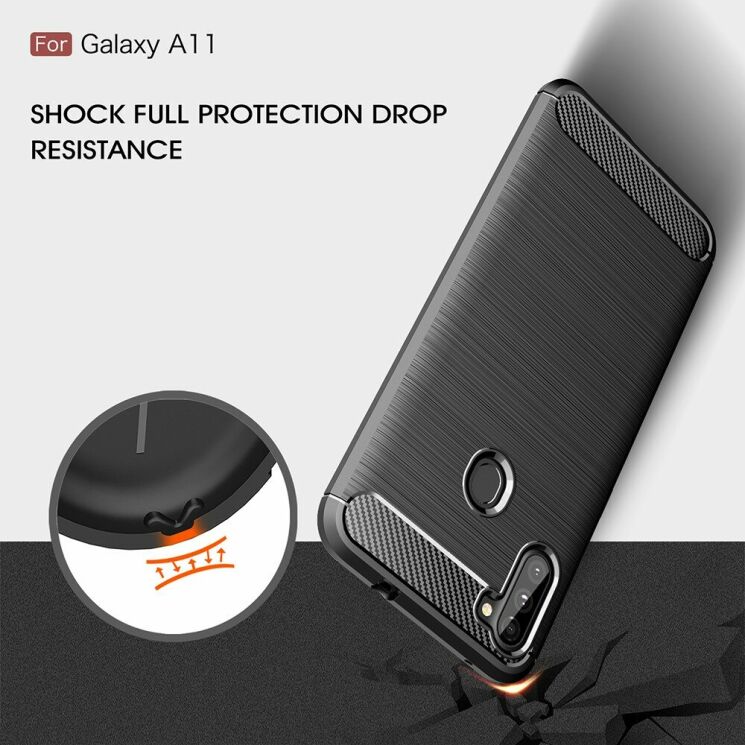 Захисний чохол UniCase Carbon для Samsung Galaxy A11 (A115) - Black: фото 6 з 10