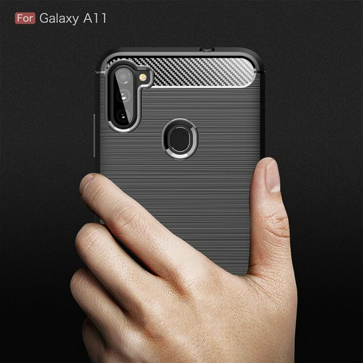 Захисний чохол UniCase Carbon для Samsung Galaxy A11 (A115) - Black: фото 8 з 10