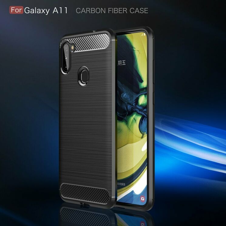 Захисний чохол UniCase Carbon для Samsung Galaxy A11 (A115) - Black: фото 2 з 10