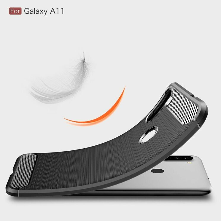 Захисний чохол UniCase Carbon для Samsung Galaxy A11 (A115) - Black: фото 7 з 10