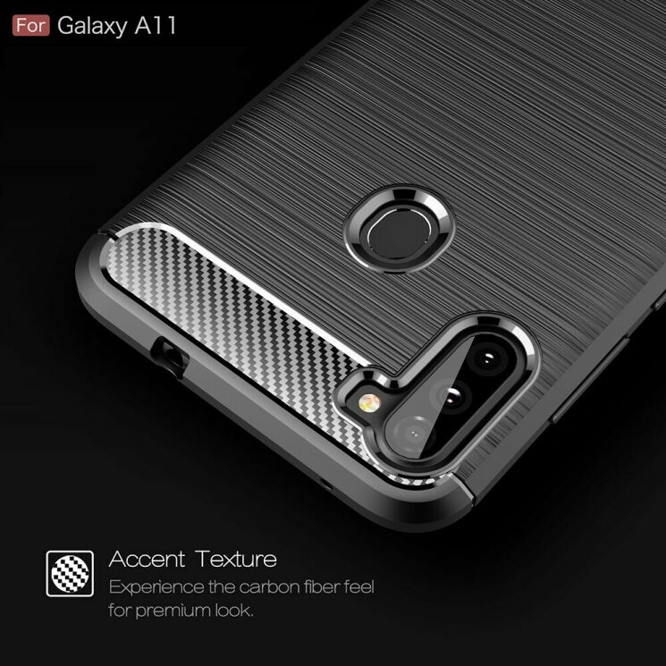 Захисний чохол UniCase Carbon для Samsung Galaxy A11 (A115) - Black: фото 4 з 10