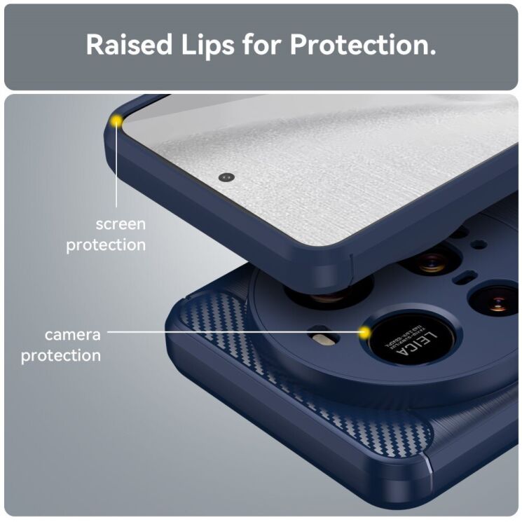 Защитный чехол UniCase Carbon для Xiaomi 15 Ultra - Red: фото 7 из 12