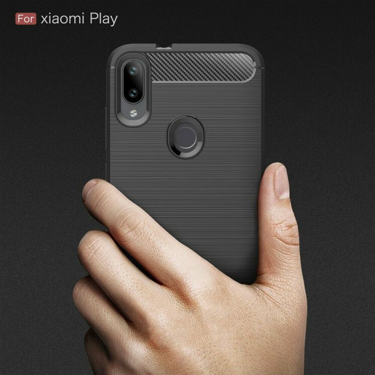 Защитный чехол UniCase Carbon для Xiaomi Mi Play - Black: фото 2 из 10
