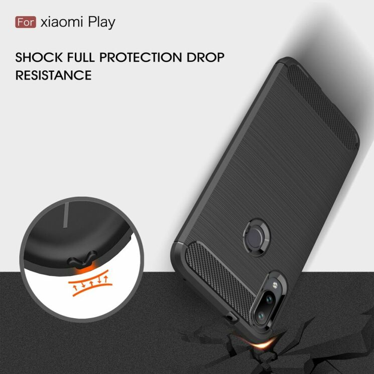 Защитный чехол UniCase Carbon для Xiaomi Mi Play - Black: фото 8 из 10