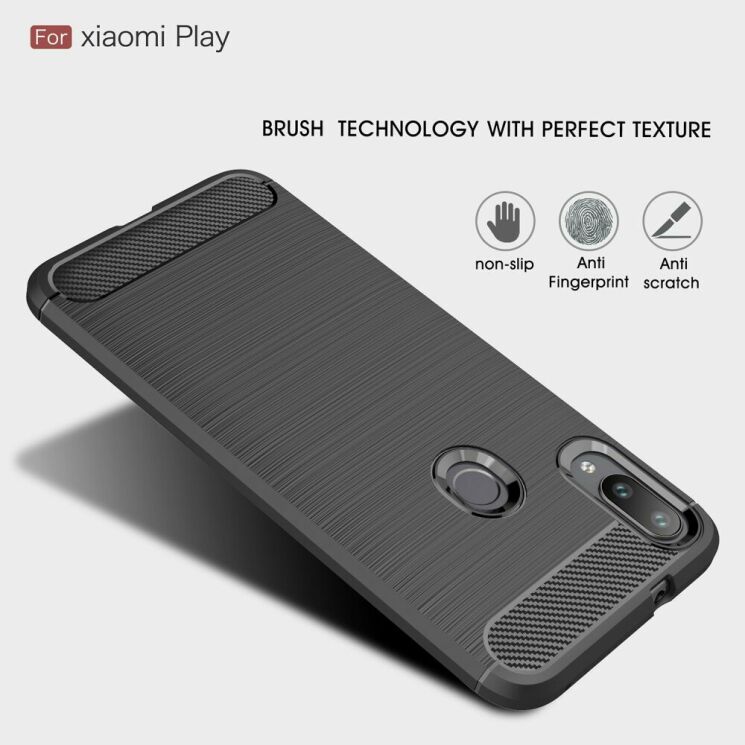 Защитный чехол UniCase Carbon для Xiaomi Mi Play - Black: фото 5 из 10