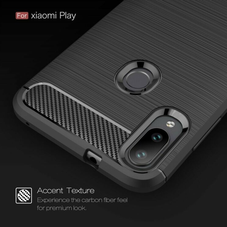Защитный чехол UniCase Carbon для Xiaomi Mi Play - Black: фото 6 из 10