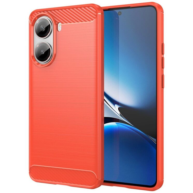 Захисний чохол UniCase Carbon для Xiaomi Poco X7 Pro - Red: фото 1 з 8