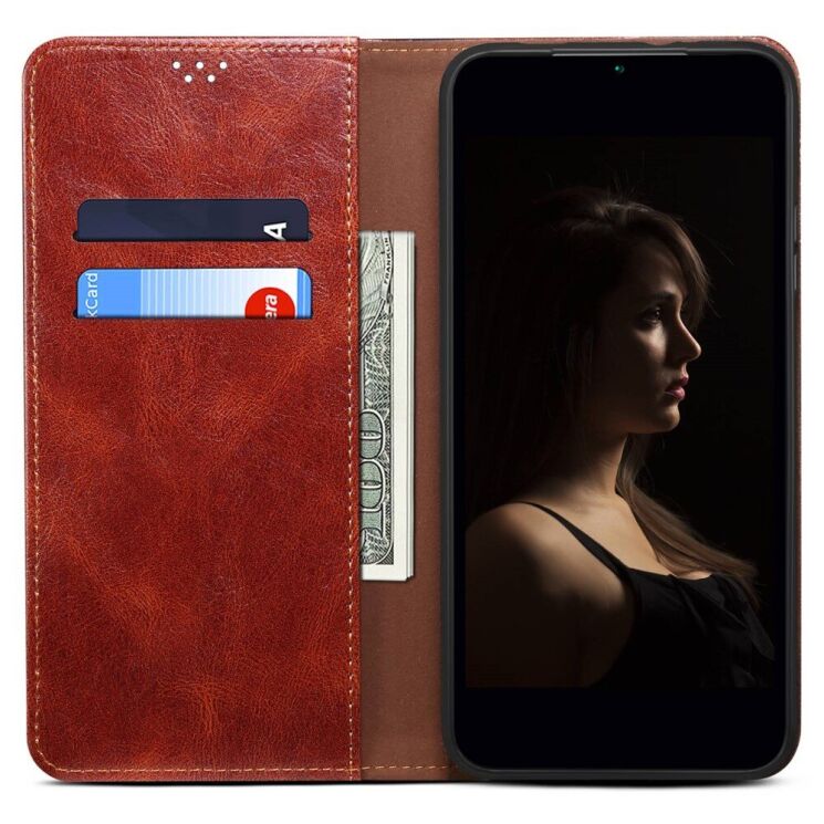 Защитный чехол UniCase Leather Wallet для Apple iPhone 14 Pro - Brown: фото 4 из 9