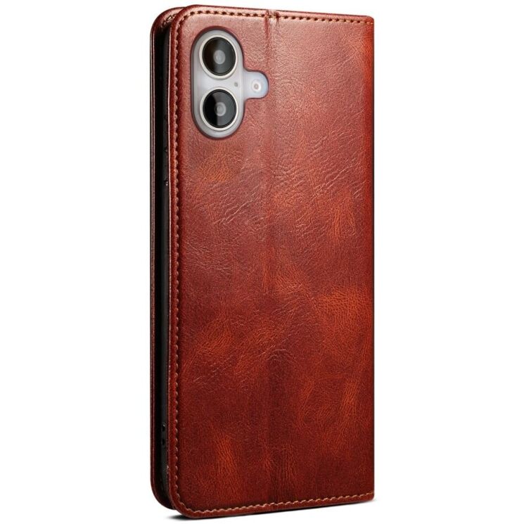 Защитный чехол UniCase Leather Wallet для Apple iPhone 16 - Brown: фото 5 из 10