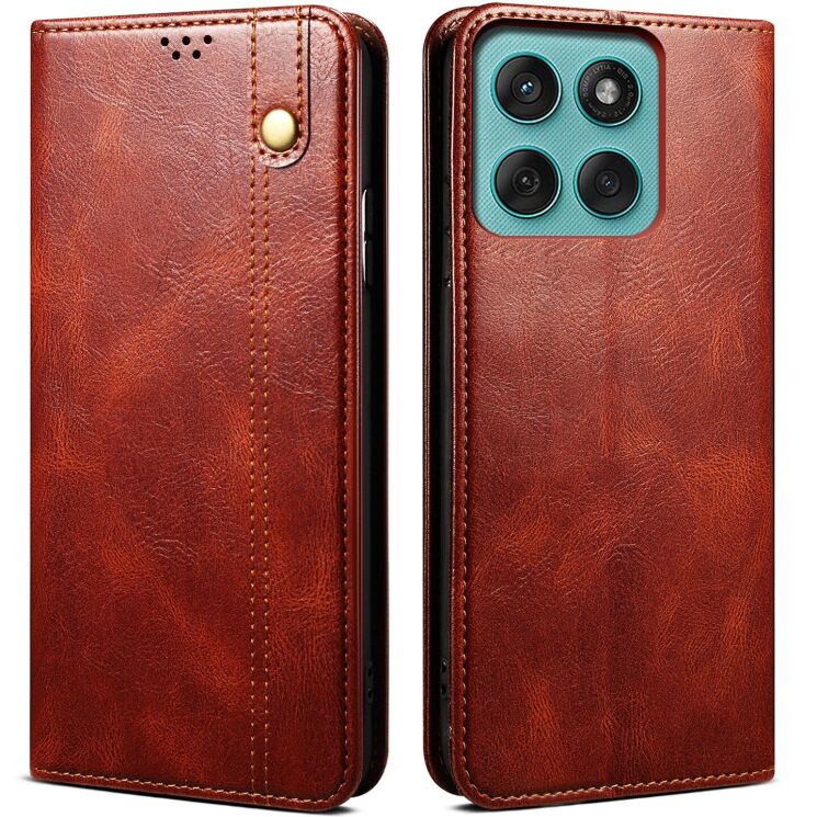 Захисний чохол UniCase Leather Wallet для Motorola Edge 60 Pro - Brown: фото 1 з 7