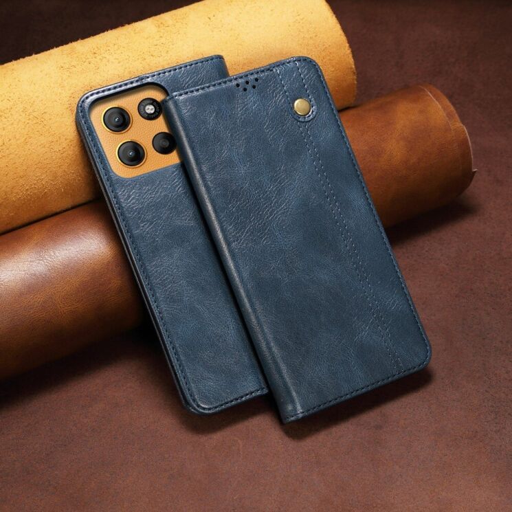 Защитный чехол UniCase Leather Wallet для Motorola Moto G15 - Blue: фото 7 из 7