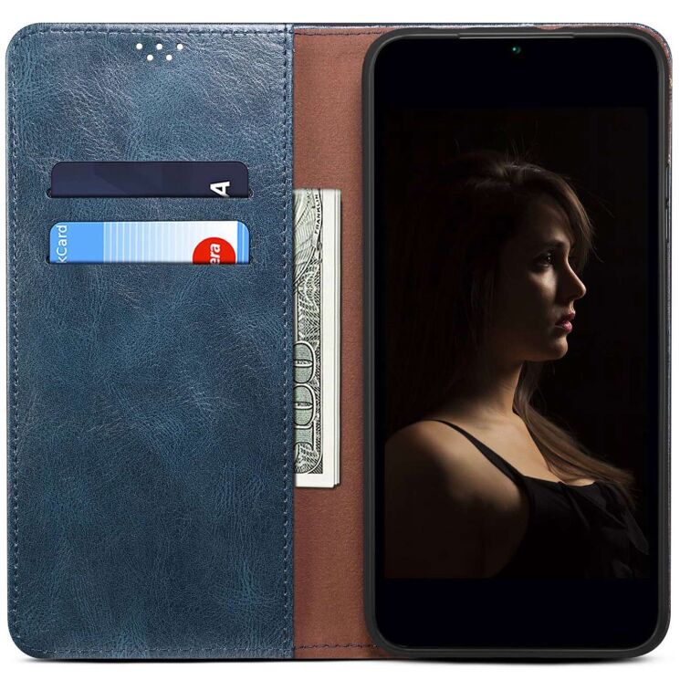 Защитный чехол UniCase Leather Wallet для Xiaomi Redmi Note 14 4G - Blue: фото 2 из 7