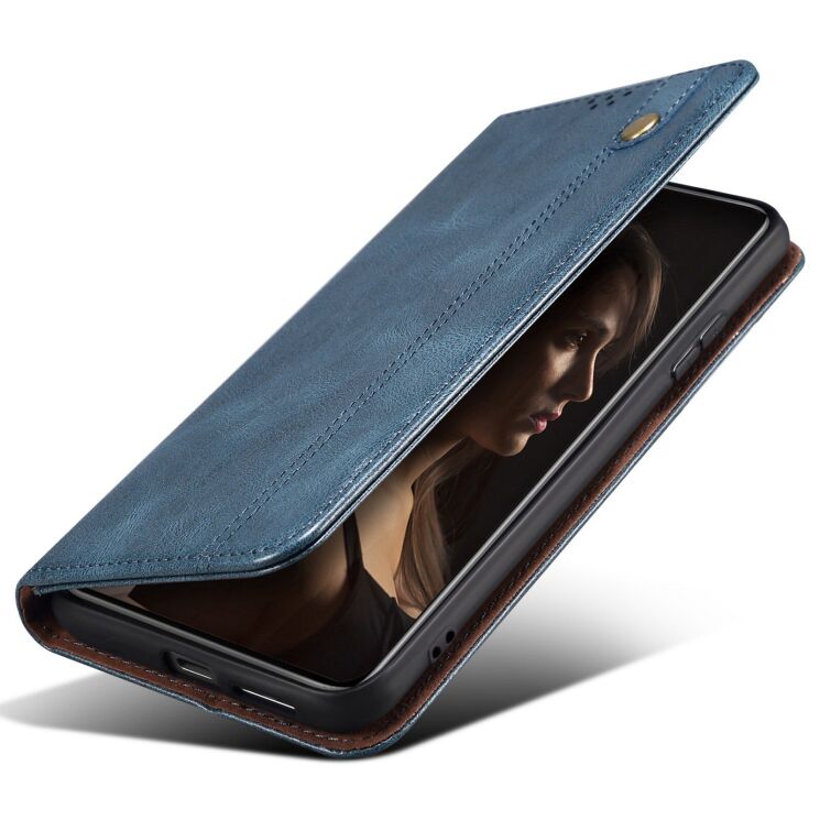 Защитный чехол UniCase Leather Wallet для Xiaomi Redmi Note 14 4G - Blue: фото 5 из 7