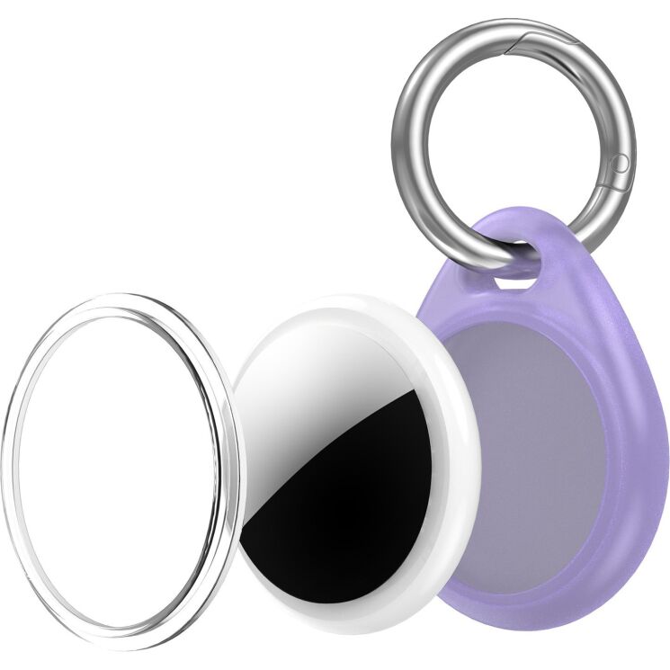 Защитный чехол UniCase Lock Clip для Apple AirTags - Transparent Purple: фото 2 из 2