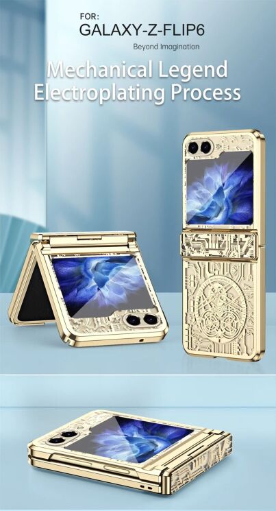 Защитный чехол UniCase Mechanical Legend для Samsung Galaxy Flip 6 - Black: фото 2 из 12