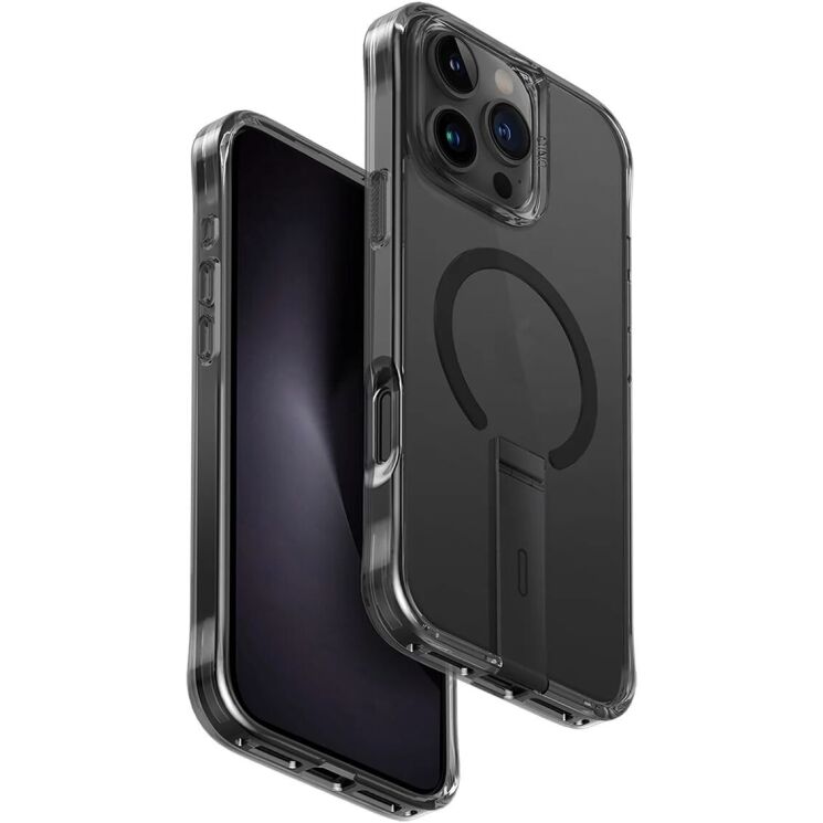 Защитный чехол UNIQ Eleva with Vertica Stand для Apple iPhone 16 Pro Max - Carbon Black: фото 1 из 6