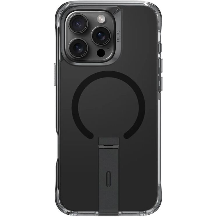 Защитный чехол UNIQ Eleva with Vertica Stand для Apple iPhone 16 Pro Max - Carbon Black: фото 2 из 6