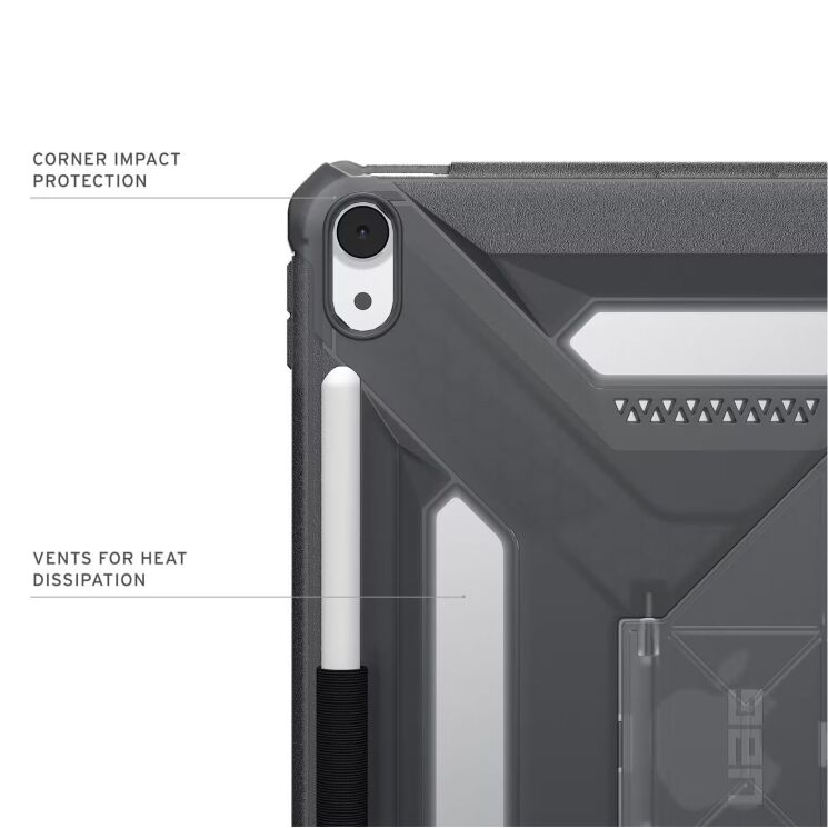 Захисний чохол URBAN ARMOR GEAR Scout Plus для iPad Air 11 M4/M3/M2 (2026/2025/2024) - Ash: фото 7 з 8