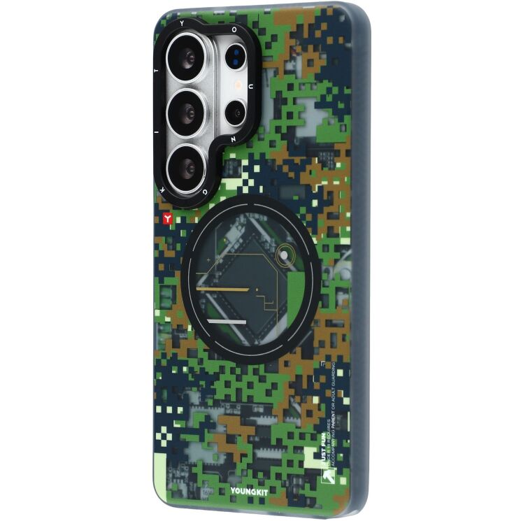 Защитный чехол YOUNGKIT Camouflage Circuit MagSafe для Samsung Galaxy S26 Ultra (S948) - Green (408549G) Защитный чехол YOUNGKIT Camouflage Circuit MagSafe для Samsung Galaxy S26 Ultra (S948) - Green: фото 4 из 7