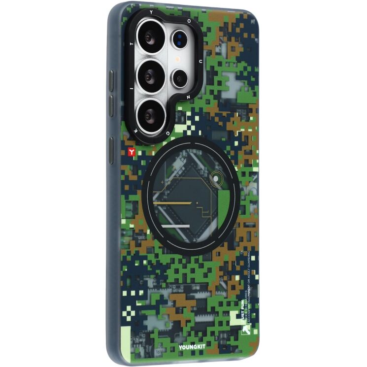 Защитный чехол YOUNGKIT Camouflage Circuit MagSafe для Samsung Galaxy S26 Ultra (S948) - Green (408549G) Защитный чехол YOUNGKIT Camouflage Circuit MagSafe для Samsung Galaxy S26 Ultra (S948) - Green: фото 3 из 7