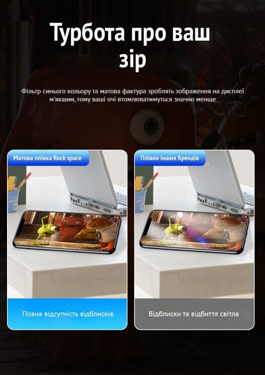 Антиблікова плівка на екран RockSpace Explosion-Proof Matte для Xiaomi Redmi 6 Pro / Mi A2 Lite: фото 5 з 8