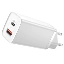 Сетевое зарядное устройство Baseus GaN2 Lite Quick Charger (USB + Type-C, 65W) CCGAN2L-B — White: фото 1 из 19