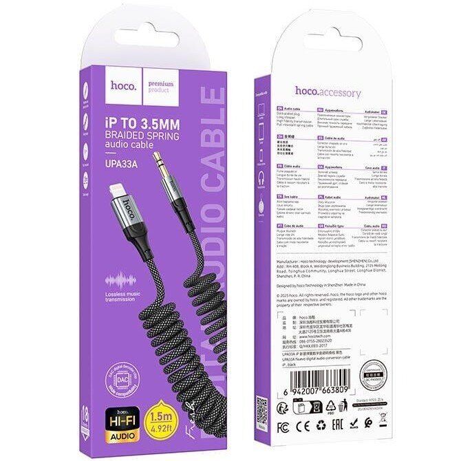 AUX-кабель Hoco UPA33A Lightning to 3.5mm (1.5m) - Black (896486B) AUX-кабель Hoco UPA33A Lightning to 3.5mm (1.5m) - Black: фото 7 из 7