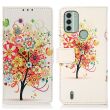 Чехол Deexe Life Style Wallet для Nokia C31 - Red Tree (308617C)