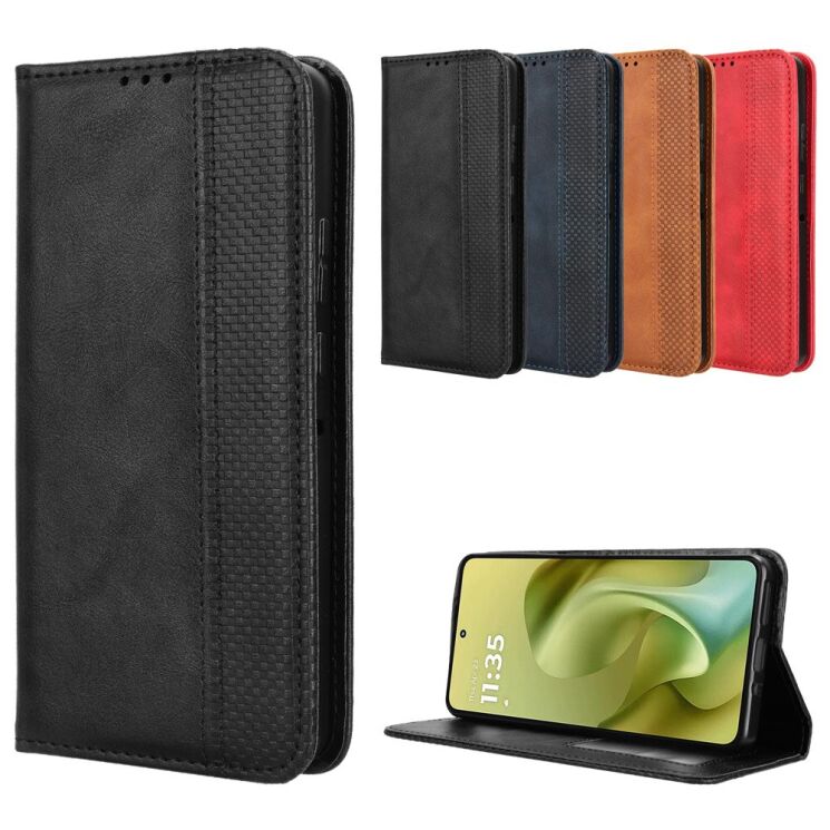Чехол Deexe Retro Style для Motorola Moto G86 Power - Black: фото 10 из 15
