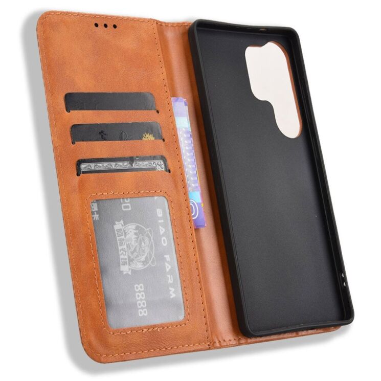 Чехол Deexe Retro Style для Samsung Galaxy S25 Ultra (S938) - Brown: фото 4 из 7