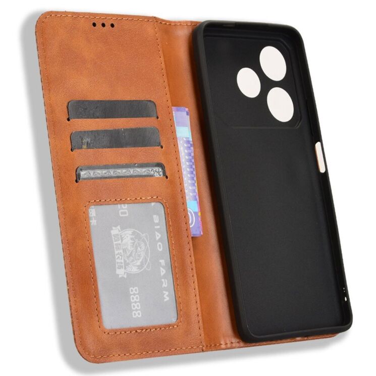 Чехол Deexe Retro Style для TECNO Pova 6 Neo - Brown: фото 4 из 7