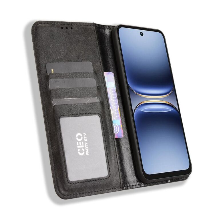 Чохол-книжка Deexe Retro Style для TECNO Spark 40 - Black: фото 6 з 16