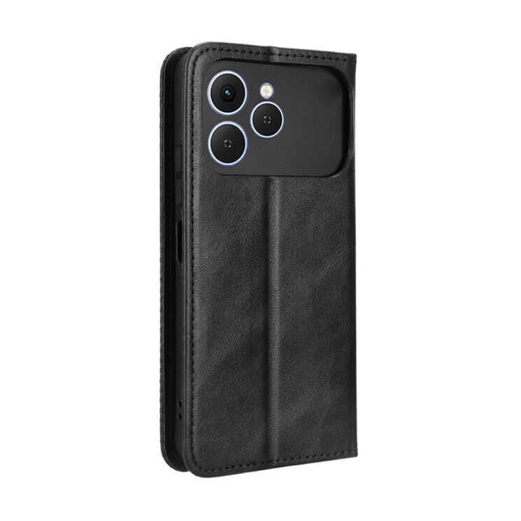 Чохол-книжка Deexe Retro Style для TECNO Spark 40 - Black: фото 8 з 16