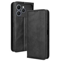 Чохол-книжка Deexe Retro Style для TECNO Spark 40 - Black: фото 1 з 16