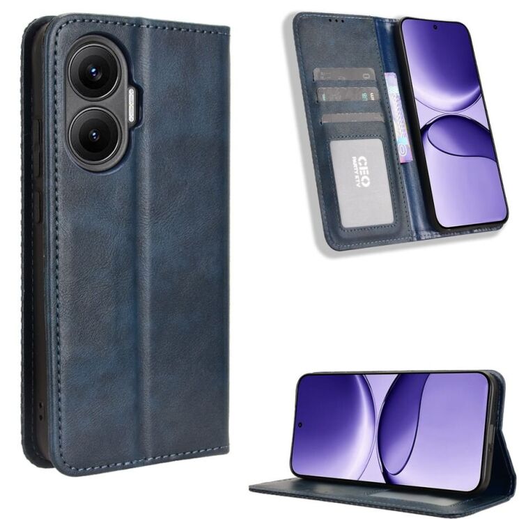 Чехол Deexe Retro Style для Xiaomi Poco F7 - Blue: фото 2 из 18