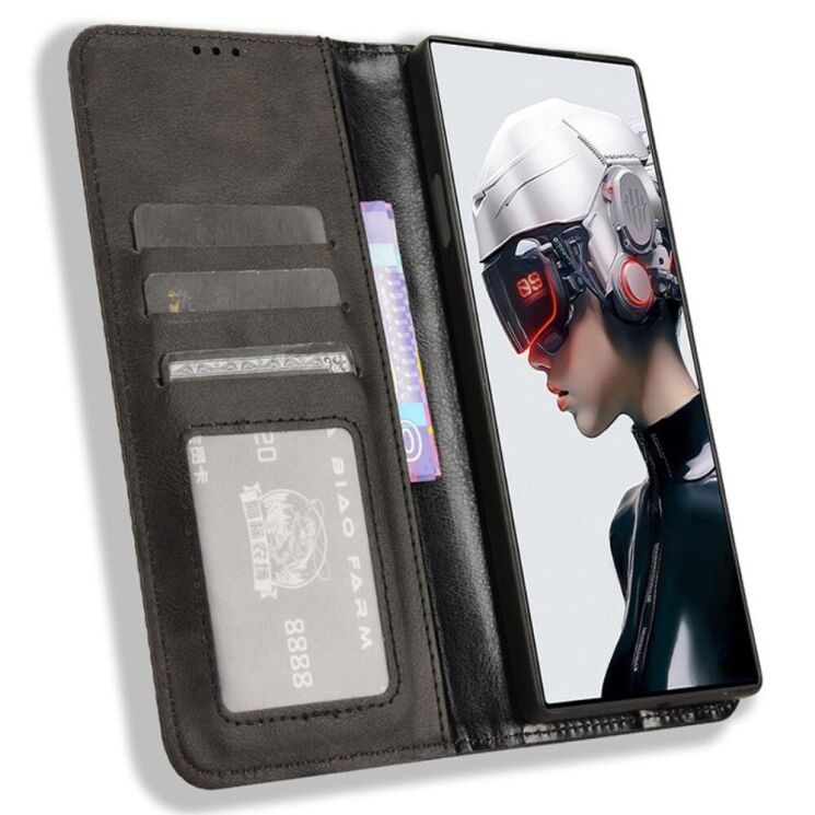 Чохол Deexe Retro Style для ZTE Nubia Red Magic 9 Pro - Black: фото 2 з 7