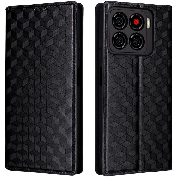 Чехол Deexe Rhombus Book для ZTE Blade A56 - Black: фото 1 из 10