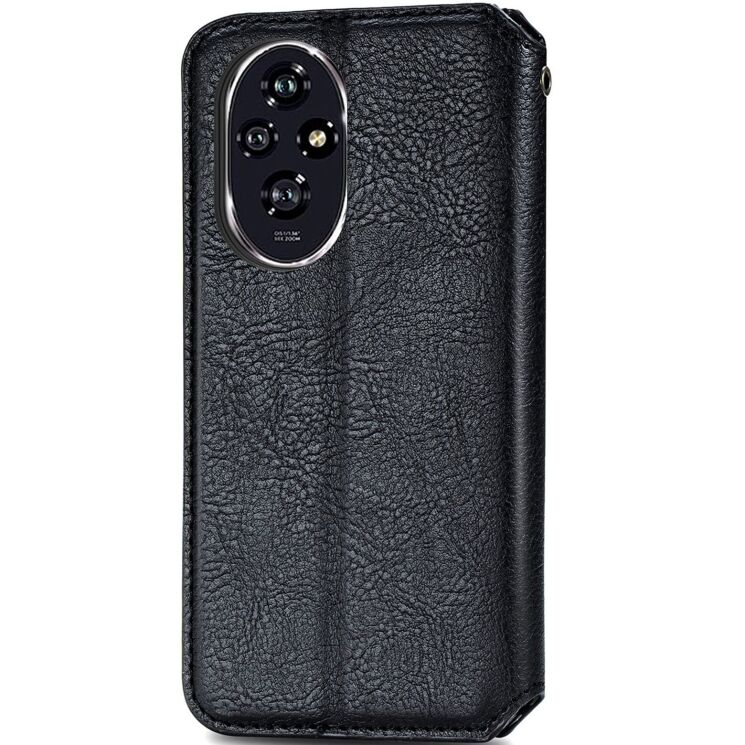 Чехол Deexe Rhombus Wallet для Honor 200 - Black: фото 5 из 9
