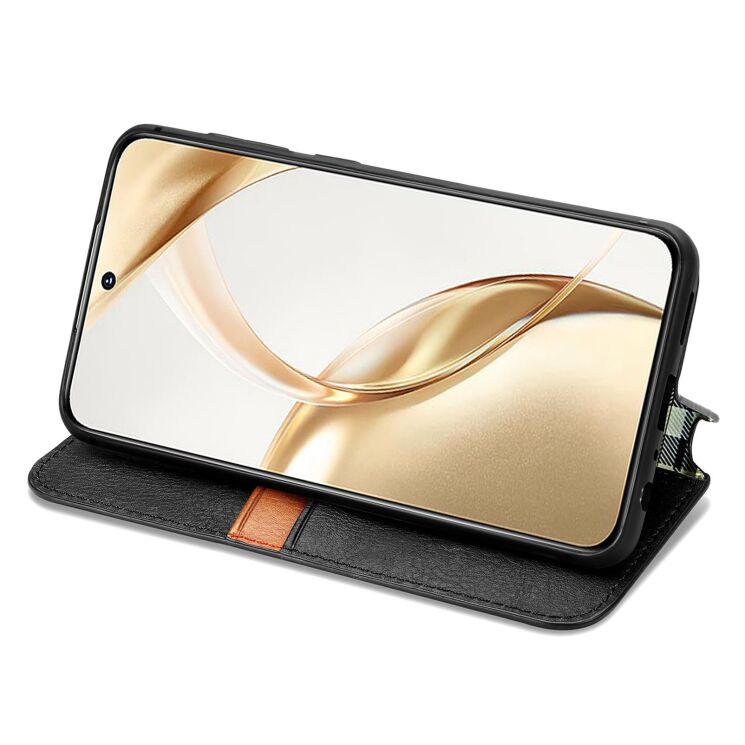 Чехол Deexe Rhombus Wallet для Honor 200 - Black: фото 3 из 9
