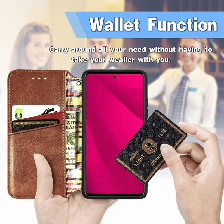 Чехол Deexe Rhombus Wallet для Infinix Smart 9 (X6532) - Blue: фото 9 из 10